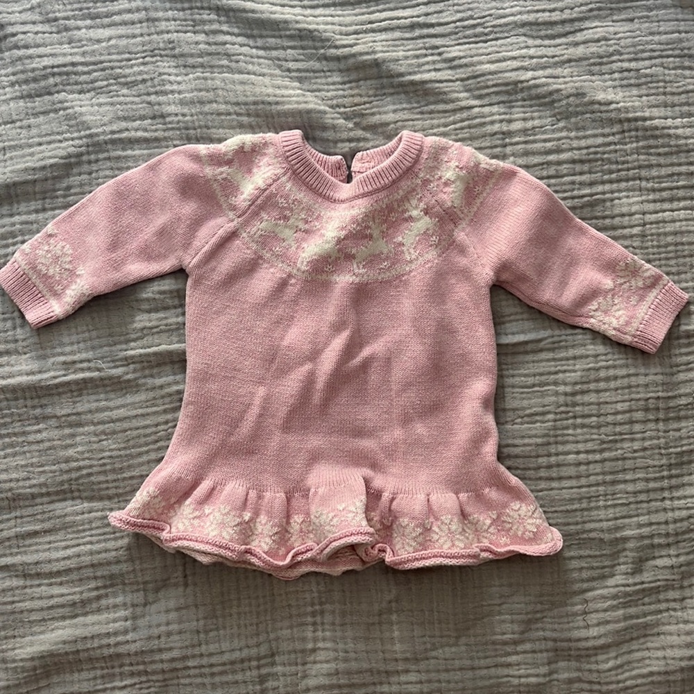 Baby gap pink reindeer dress